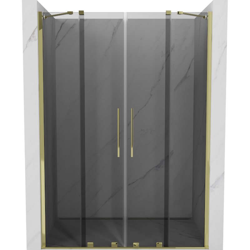 Mexen Velar Duo porte de douche coulissante 150 cm, graphite, doré - 871-150-000-42-50