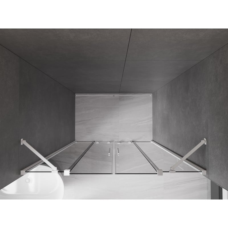 Mexen Velar Duo porte de douche coulissante 160 cm, graphite, blanc - 871-160-000-42-20