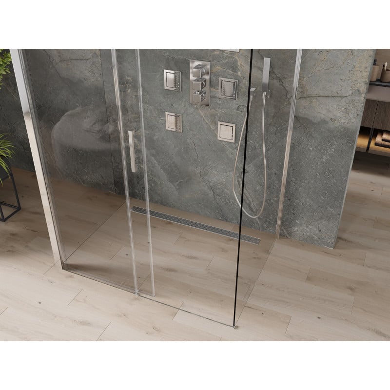 Mexen Omega-3S cabine de douche à 3 parois, coulissante 110 x 100 cm, transparent, chromé - 825-110-100-01-00-3S