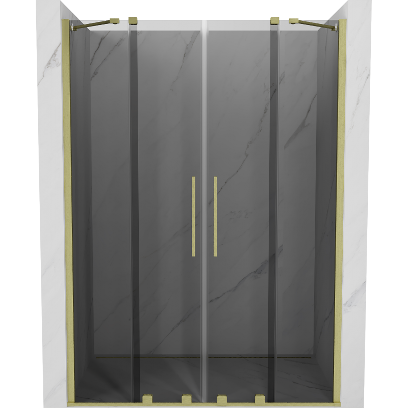 Mexen Velar Duo porte de douche coulissante 140 cm, graphite, or brossé - 871-140-000-42-55