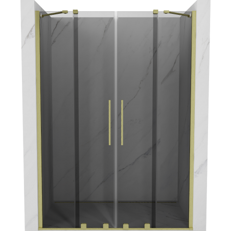 Mexen Velar Duo porte de douche coulissante 140 cm, graphite, or brossé - 871-140-000-42-55