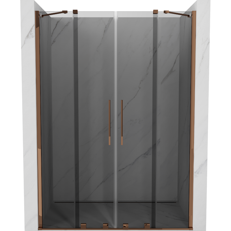 Mexen Velar Duo porte de douche coulissante 140 cm, graphite, or rose - 871-140-000-42-60