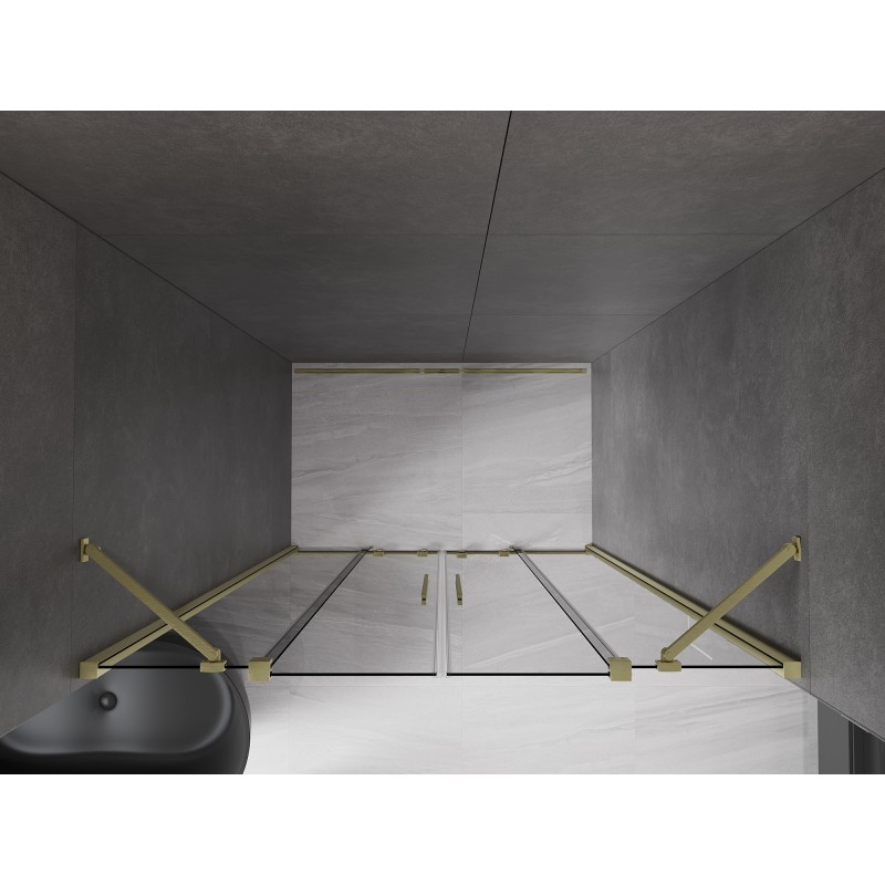 Mexen Velar Duo porte de douche coulissante 150 cm, graphite, or brossé - 871-150-000-42-55