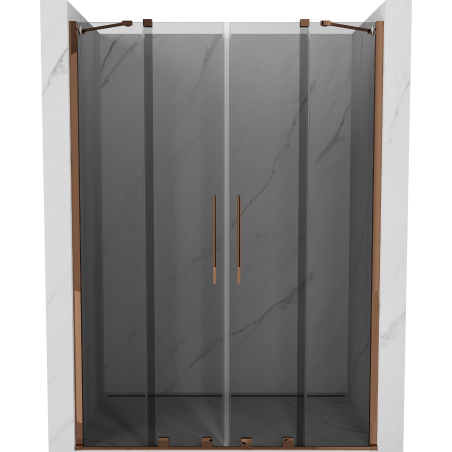 Mexen Velar Duo portes de douche coulissantes 150 cm, graphite, or rose - 871-150-000-42-60