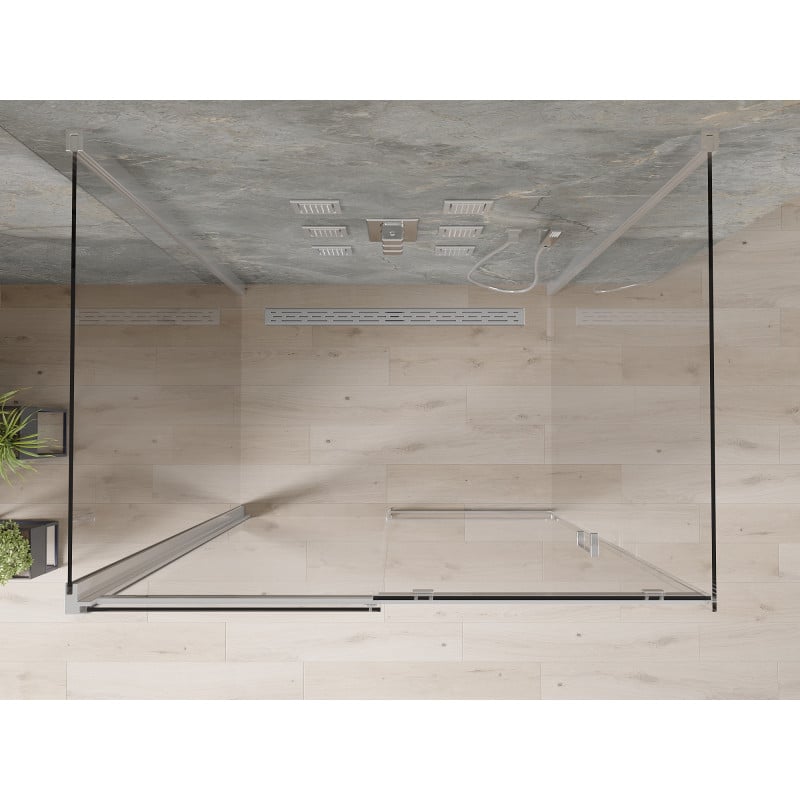 Mexen Omega-3S cabine de douche à 3 parois, coulissante 110 x 100 cm, transparent, chromé - 825-110-100-01-00-3S