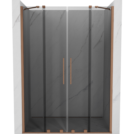 Mexen Velar Duo porte de douche coulissantes 140 cm, graphite, cuivre brossé - 871-140-000-42-65
