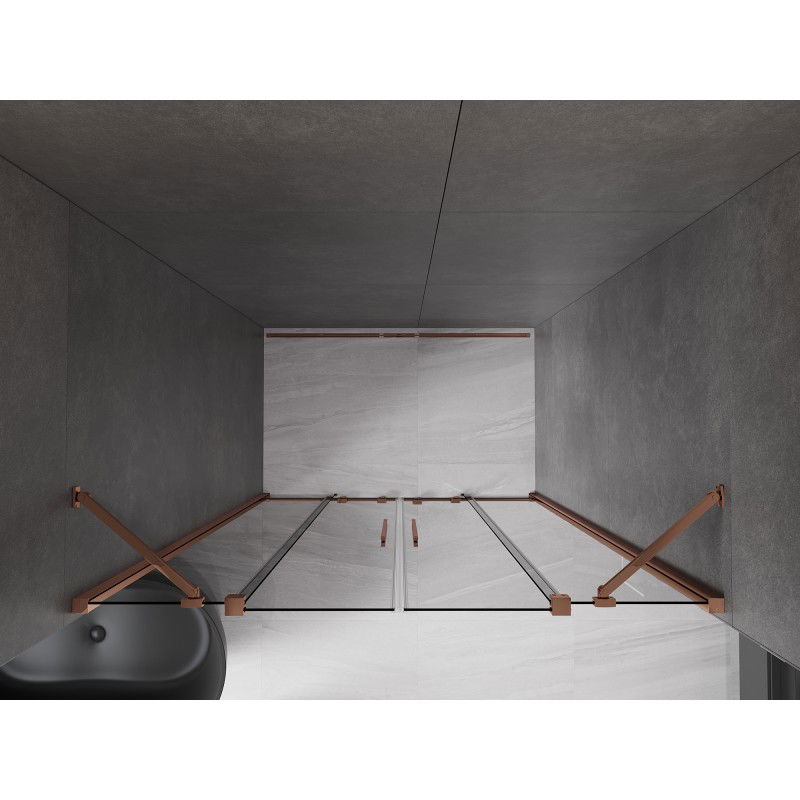 Mexen Velar Duo portes de douche coulissantes 150 cm, graphite, or rose - 871-150-000-42-60