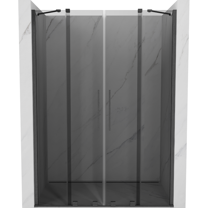 Mexen Velar Duo porte de douche coulissante 140 cm, graphite, gris canon brossé - 871-140-000-42-66
