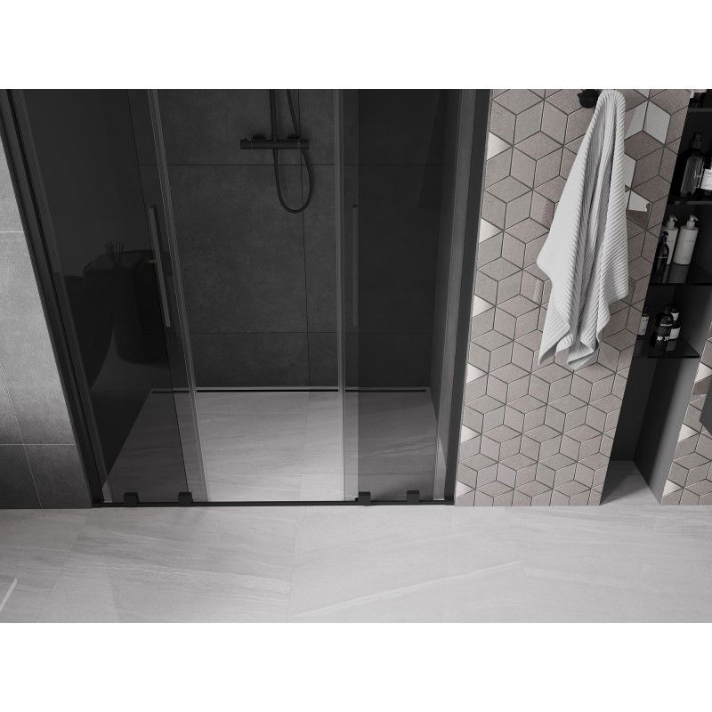 Mexen Velar Duo portes de douche coulissantes 140 cm, graphite, noir - 871-140-000-42-70