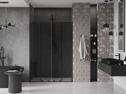 Mexen Velar Duo porte de douche coulissante 140 cm, graphite, noir - 871-140-000-42-70
