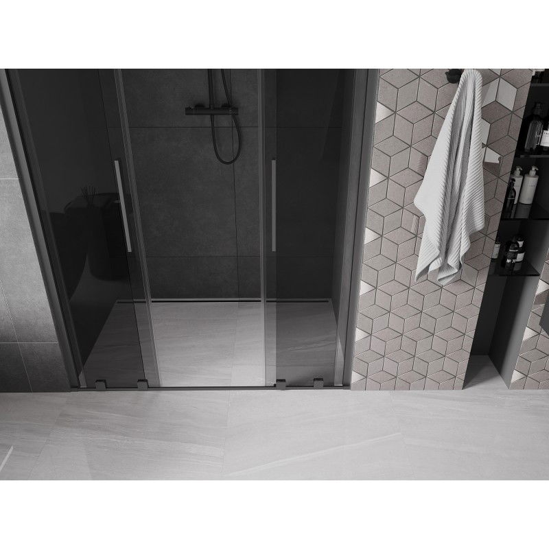 Mexen Velar Duo portes de douche coulissantes 160 cm, graphite, gun metal - 871-160-000-42-95