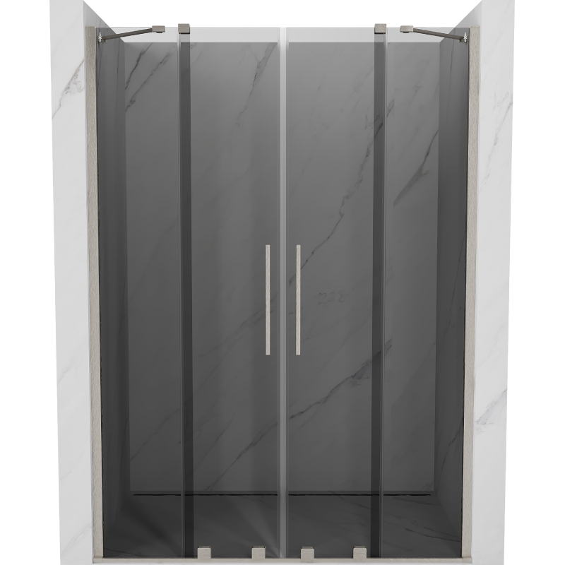 Mexen Velar Duo porte de douche coulissante 140 cm, graphite, nickel brossé - 871-140-000-42-97