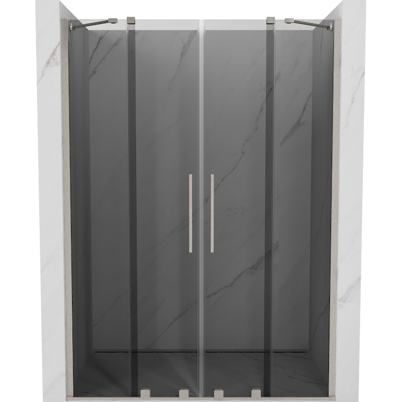 Mexen Velar Duo portes de douche coulissantes 160 cm, graphite, nickel brossé - 871-160-000-42-97