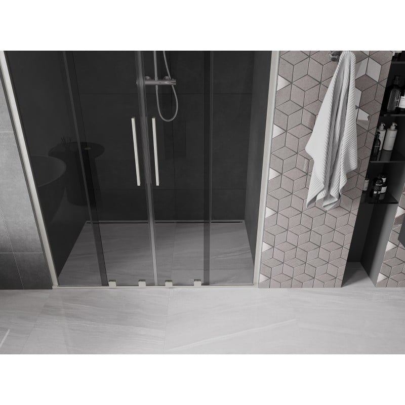 Mexen Velar Duo porte de douche coulissante 140 cm, graphite, nickel brossé - 871-140-000-42-97
