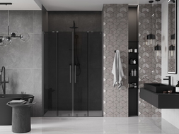 Mexen Velar Duo porte de douche coulissante 140 cm, graphite, gun metal - 871-140-000-42-95