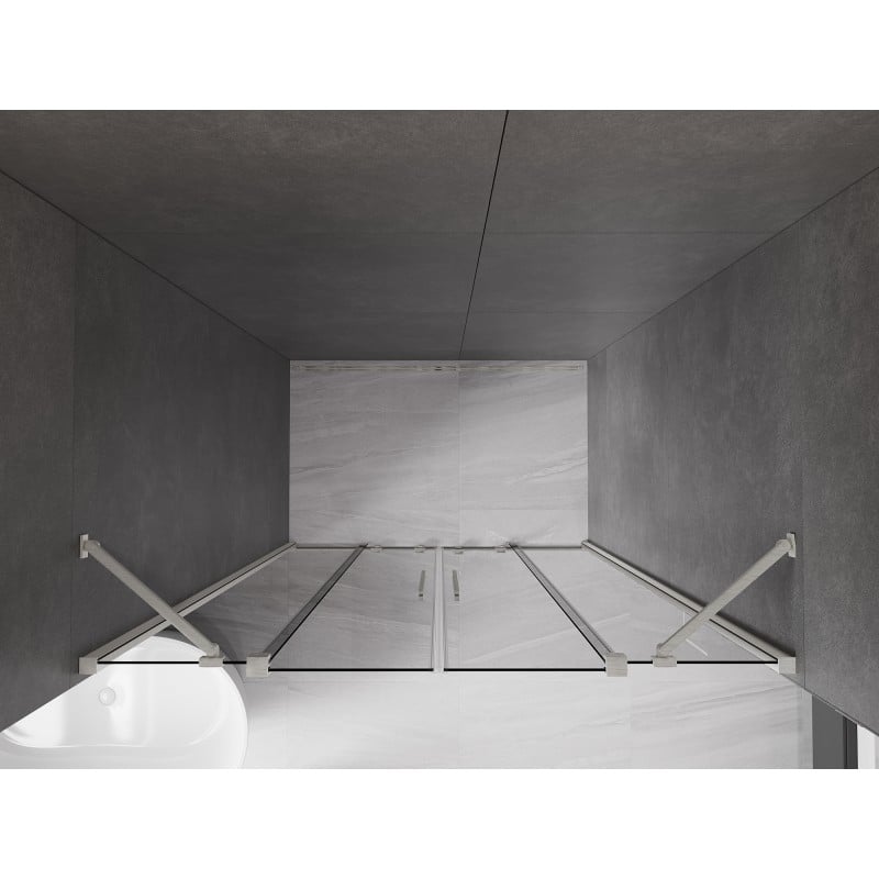 Mexen Velar Duo porte de douche coulissante 140 cm, graphite, nickel brossé - 871-140-000-42-97