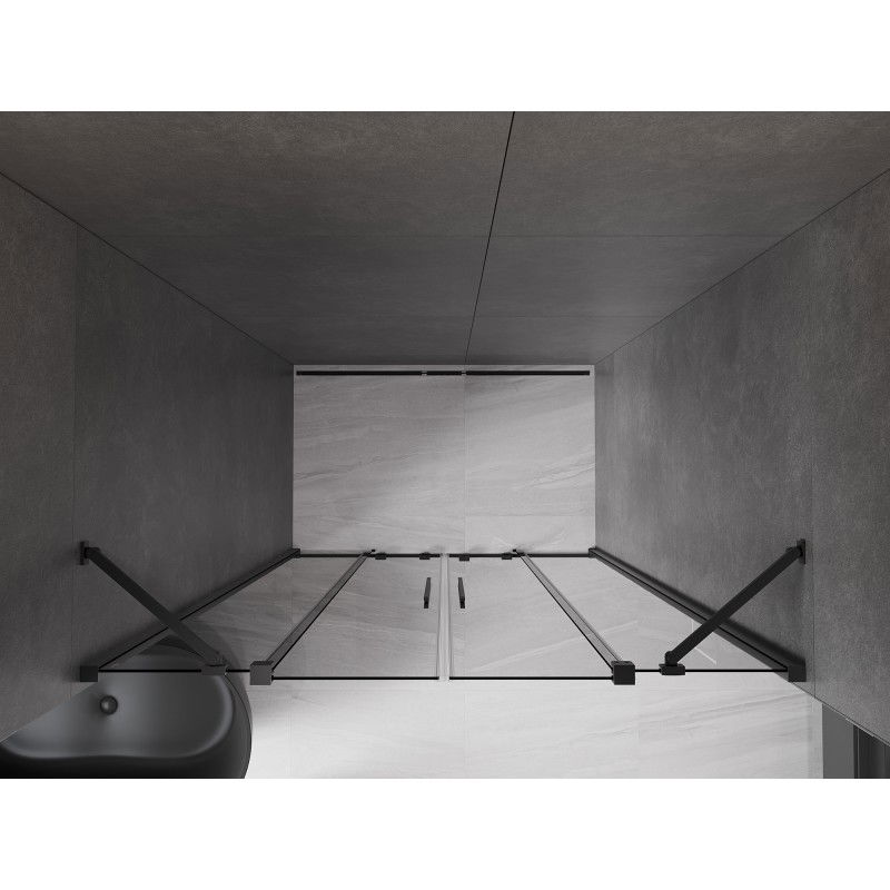 Mexen Velar Duo portes de douche coulissantes 160 cm, graphite, gun metal - 871-160-000-42-95