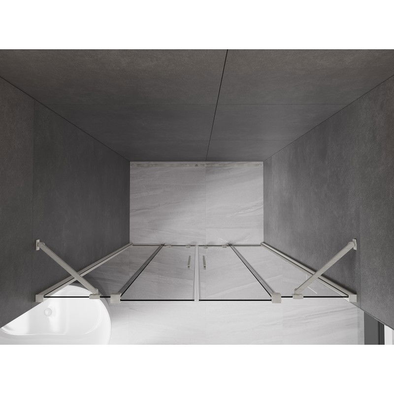 Mexen Velar Duo porte de douche coulissante 150 cm, graphite, nickel brossé - 871-150-000-42-97