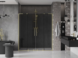 Porte de douche coulissante Mexen Velar L Duo 170 cm, graphite, or brossé - 871-170-003-42-55