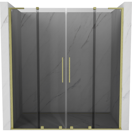 Mexen Velar L Duo portes de douche coulissantes 180 cm, graphite, or brossé - 871-180-003-42-55