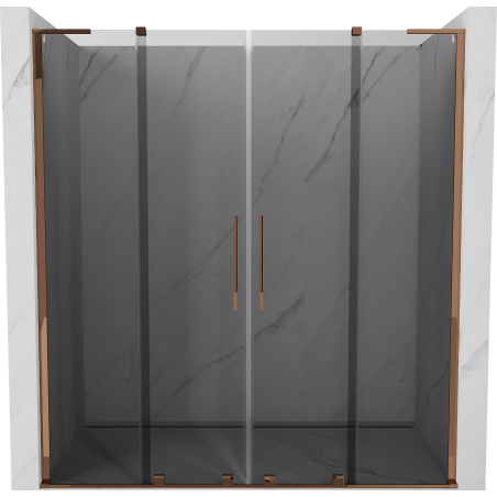Mexen Velar L Duo portes de douche coulissantes 180 cm, graphite, or rose - 871-180-003-42-60