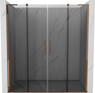 Mexen Velar L Duo portes de douche coulissantes 180 cm, graphite, or rose - 871-180-003-42-60