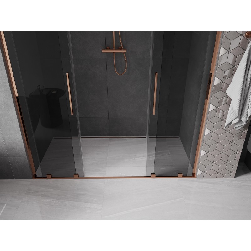 Mexen Velar L Duo porte de douche coulissante 170 cm, graphite, or rose - 871-170-003-42-60