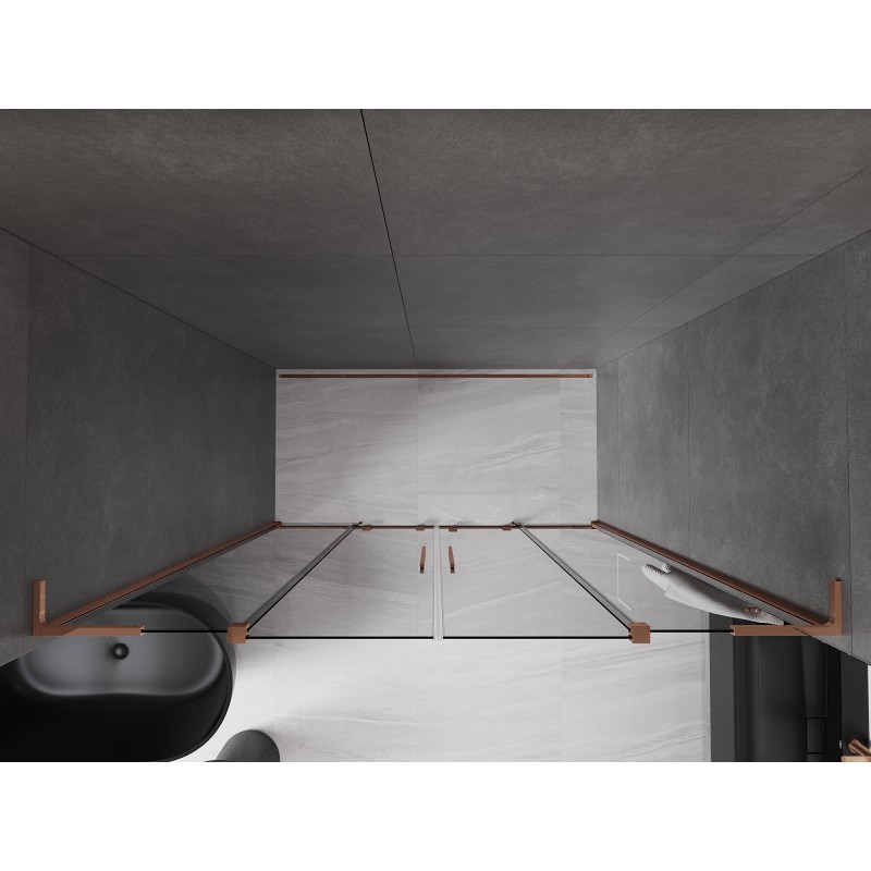 Mexen Velar L Duo porte de douche coulissante 170 cm, graphite, or rose - 871-170-003-42-60