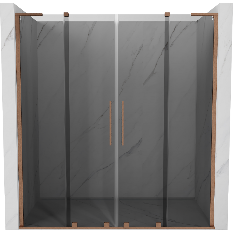 Mexen Velar L Duo porte de douche coulissante 180 cm, graphite, cuivre brossé - 871-180-003-42-65