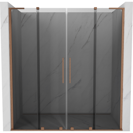 Mexen Velar L Duo porte de douche coulissante 180 cm, graphite, cuivre brossé - 871-180-003-42-65