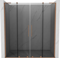 Mexen Velar L Duo portes de douche coulissantes 200 cm, graphite, cuivre brossé - 871-200-003-42-65