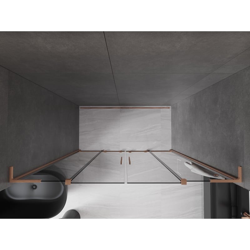 Mexen Velar L Duo portes de douche coulissantes 170 cm, graphite, cuivre brossé - 871-170-003-42-65