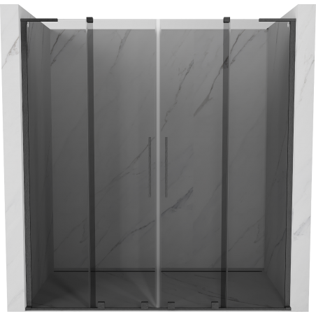 Porte de douche coulissante Mexen Velar L Duo 170 cm, graphite, gris fusil brossé - 871-170-003-42-66