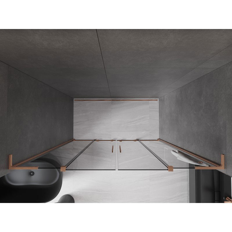 Mexen Velar L Duo portes de douche coulissantes 180 cm, graphite, cuivre brossé - 871-180-003-42-65