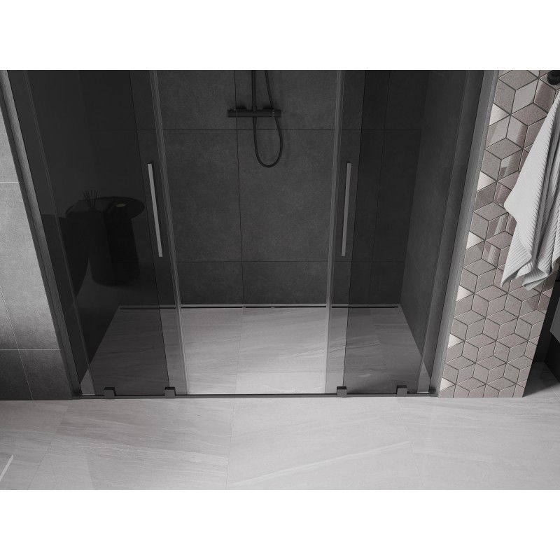 Mexen Velar L Duo porte de douche coulissantes 170 cm, graphite, gris canon brossé - 871-170-003-42-66