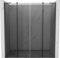 Mexen Velar L Duo porte de douche coulissante 200 cm, graphite, gris métallisé brossé - 871-200-003-42-66