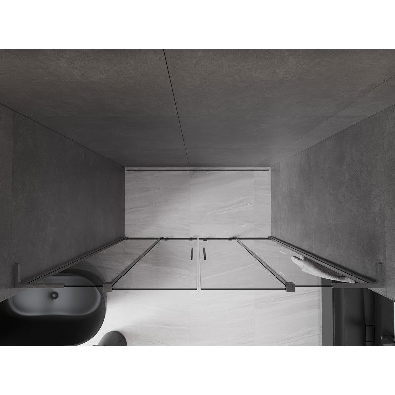 Mexen Velar L Duo porte de douche coulissante 200 cm, graphite, gris métallisé brossé - 871-200-003-42-66