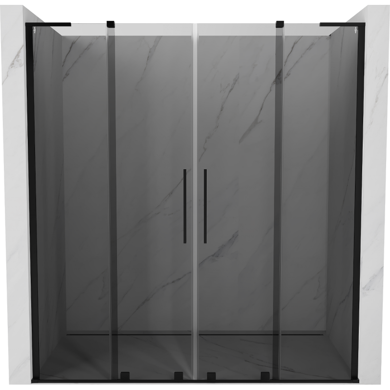 Mexen Velar L Duo porte de douche coulissante 180 cm, graphite, noir - 871-180-003-42-70