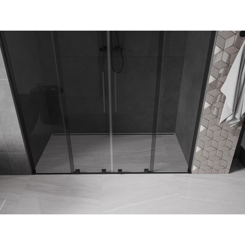 Mexen Velar L Duo porte de douche coulissante 180 cm, graphite, noir - 871-180-003-42-70