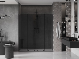 Mexen Velar L Duo portes de douche coulissantes 200 cm, graphite, noir - 871-200-003-42-70