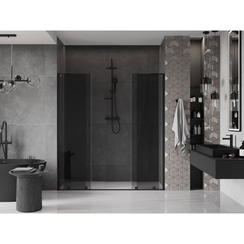 Mexen Velar L Duo porte de douche coulissante 200 cm, graphite, noir - 871-200-003-42-70