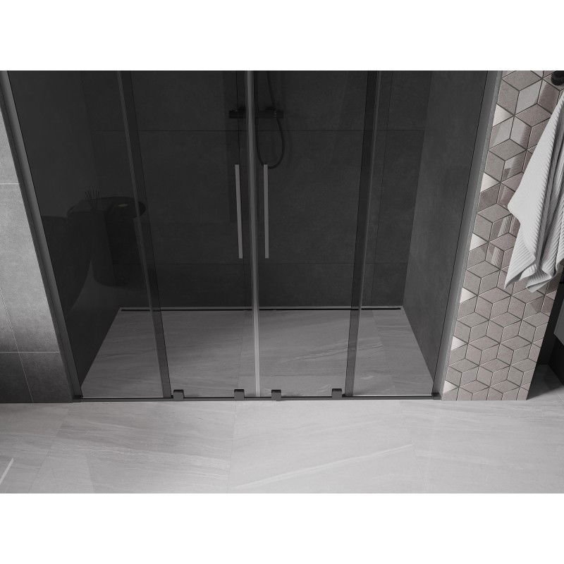 Mexen Velar L Duo portes de douche coulissantes 180 cm, graphite, gun metal - 871-180-003-42-95
