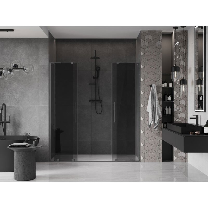 Mexen Velar L Duo portes de douche coulissantes 170 cm, graphite, gun metal - 871-170-003-42-95