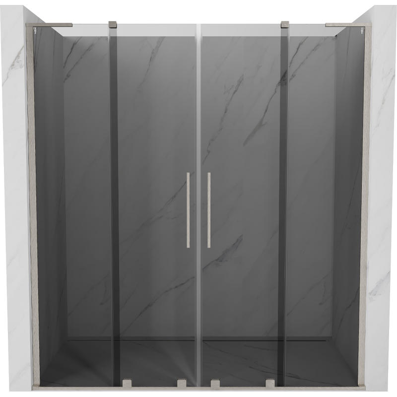 Mexen Velar L Duo porte de douche coulissante 170 cm, graphite, nickel brossé - 871-170-003-42-97