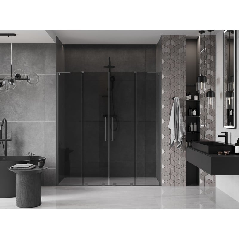Mexen Velar L Duo porte de douche coulissante 200 cm, graphite, gun metal - 871-200-003-42-95
