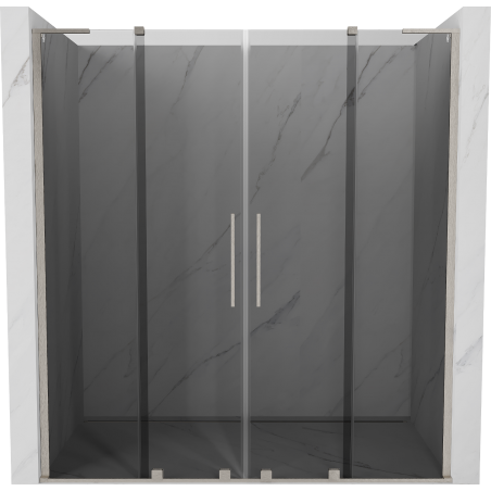 Mexen Velar L Duo portes de douche coulissantes 200 cm, graphite, nickel brossé - 871-200-003-42-97
