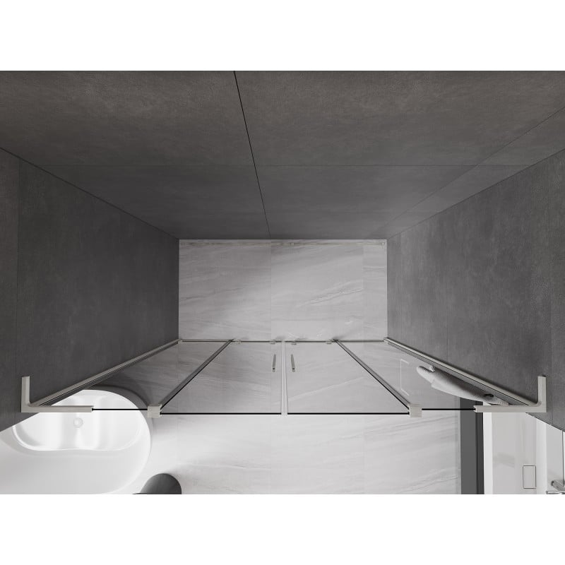 Mexen Velar L Duo porte de douche coulissante 170 cm, graphite, nickel brossé - 871-170-003-42-97