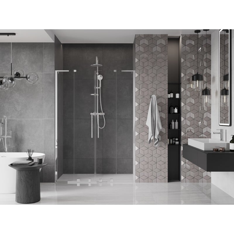 Mexen Velar L Duo porte de douche coulissante 150 cm, transparent, chrome - 871-150-003-02-01