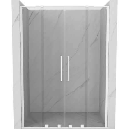 Mexen Velar L Duo portes de douche coulissantes 140 cm, transparentes, blanches - 871-140-003-02-20