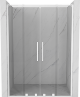 Mexen Velar L Duo portes de douche coulissantes 140 cm, transparentes, blanches - 871-140-003-02-20